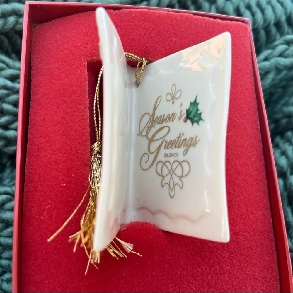 Vintage Lenox Whispering Trees Porcelain Book Ornament 1st Series Christmas